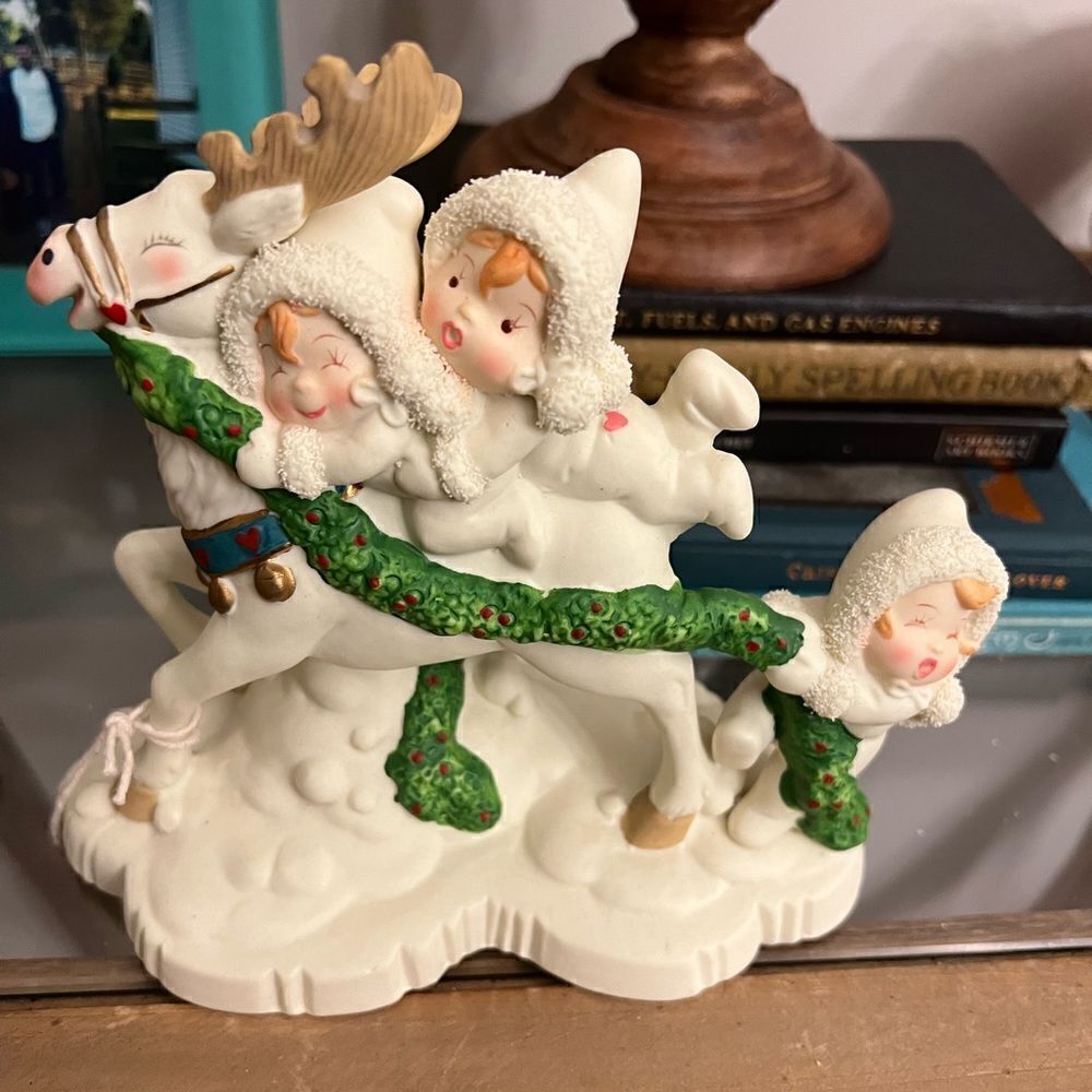 Vintage Tykes on Ice Magical Ride Porcelain Figurine.
